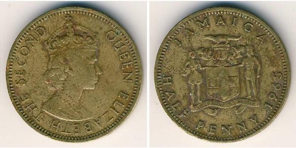 1/2 Penny Jamaika (1962 - ) Messing 