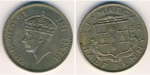 1/2 Penny Jamaika (1962 - ) Messing/Nickel Georg VI (1895-1952)