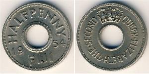 1/2 Penny Fiyi Níquel/Cobre 