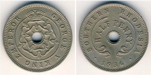 1/2 Penny Southern Rhodesia (1923-1980) Níquel/Cobre 