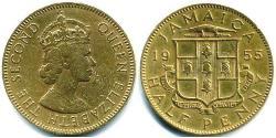 1/2 Penny Giamaica (1962 - ) Ottone 