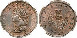 1/2 Penny Canada Rame Giorgio IV (1762-1830)
