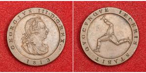 1/2 Penny Isola di Man Rame Giorgio III (1738-1820)