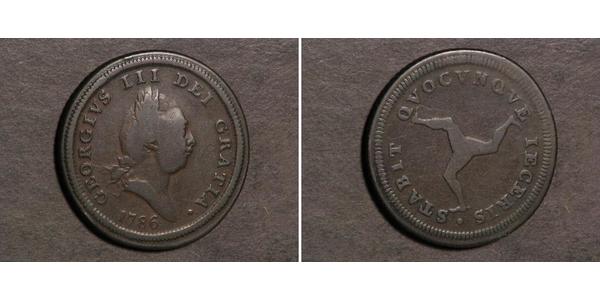 1/2 Penny Isola di Man Rame Giorgio III (1738-1820)