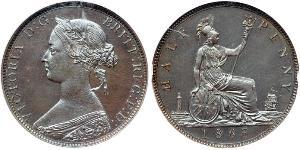1/2 Penny Regno Unito  Rame Vittoria (1819 - 1901)