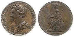 1/2 Penny Regno Unito di Gran Bretagna (1707-1801) Rame Anna di Gran Bretagna(1665-1714)
