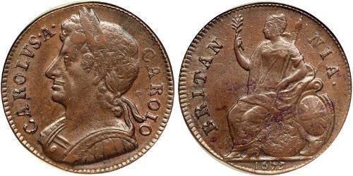 1/2 Penny Kingdom of England (927-1649,1660-1707)  Charles II (1630-1685)