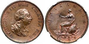 1/2 Penny Regno Unito di Gran Bretagna e Irlanda (1801-1922)  Giorgio III (1738-1820)