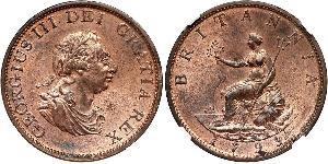 1/2 Penny Regno Unito di Gran Bretagna e Irlanda (1801-1922)  Giorgio III (1738-1820)