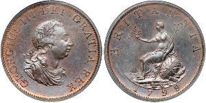 1/2 Penny Regno Unito di Gran Bretagna e Irlanda (1801-1922)  Giorgio III (1738-1820)