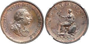 1/2 Penny Regno Unito di Gran Bretagna e Irlanda (1801-1922)  Giorgio III (1738-1820)