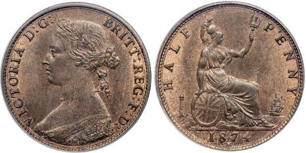 1/2 Penny 大不列颠及爱尔兰联合王国 (1801 - 1922)  维多利亚 (英国君主)