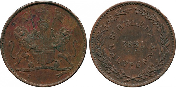 1/2 Penny 圣赫勒拿岛 銅 