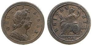 1/2 Penny 大不列顛王國 (1707 - 1800) 銅 乔治一世 (大不列颠) (1660 - 1727)