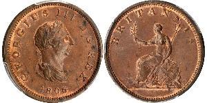 1/2 Penny 大不列颠及爱尔兰联合王国 (1801 - 1922) 銅 喬治三世 (1738-1820)