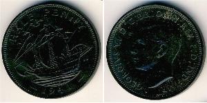 1/2 Penny 英国 銅 