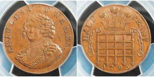 1/2 Penny 英国 銅 