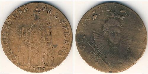 1/2 Penny 英国 銅 
