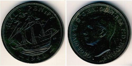 1/2 Penny 英国 銅 