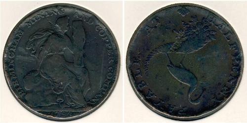 1/2 Penny 英国 銅 