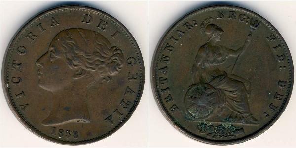 1/2 Penny 英国 銅 