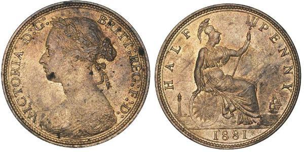 1/2 Penny 英国 銅 维多利亚 (英国君主)