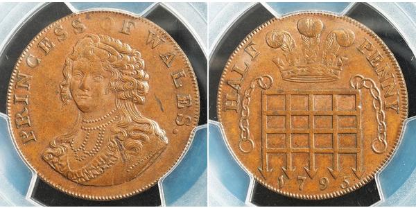 1/2 Penny 英国 銅 