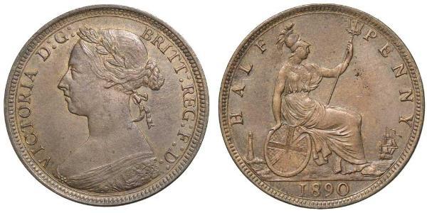 1/2 Penny 英国 銅 维多利亚 (英国君主)