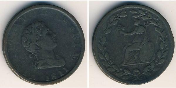 1/2 Penny 英国 銅 