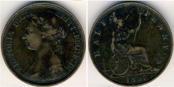1/2 Penny 英国 銅 