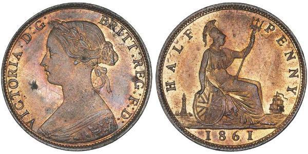 1/2 Penny 英国 銅 维多利亚 (英国君主)