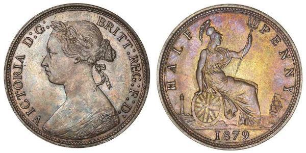 1/2 Penny 英国 銅 维多利亚 (英国君主)