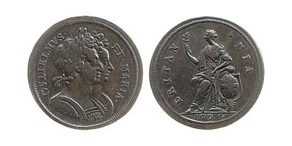 1/2 Penny 英格兰王国 銅 威廉三世 (奥兰治)