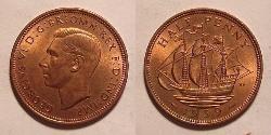 1/2 Penny United Kingdom (1922-) 青铜 乔治六世 (1895-1952)