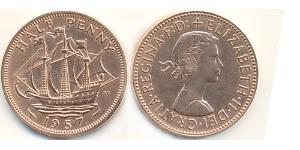 1/2 Penny United Kingdom (1922-) 青铜 伊丽莎白二世 (1926-2022)