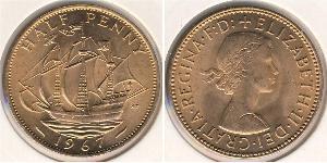 1/2 Penny United Kingdom (1922-) 青铜 伊丽莎白二世 (1926-2022)