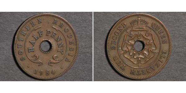 1/2 Penny 南羅德西亞 青铜 伊丽莎白二世 (1926-2022)