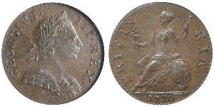 1/2 Penny 大不列顛王國 (1707 - 1800) 青铜 喬治三世 (1738-1820)