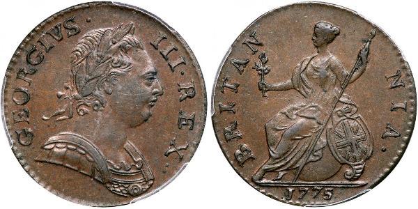 1/2 Penny 大不列顛王國 (1707 - 1800) 青铜 喬治三世 (1738-1820)