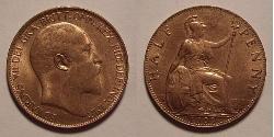 1/2 Penny 大不列颠及爱尔兰联合王国 (1801 - 1922) 青铜 爱德华七世 (1841-1910)
