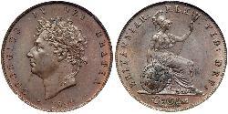 1/2 Penny 大不列颠及爱尔兰联合王国 (1801 - 1922) 青铜 喬治四世 (1762-1830)