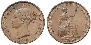 1/2 Penny 大不列颠及爱尔兰联合王国 (1801 - 1922) 青铜 维多利亚 (英国君主)