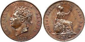 1/2 Penny 大不列颠及爱尔兰联合王国 (1801 - 1922) 青铜 喬治四世 (1762-1830)