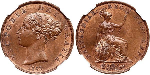 1/2 Penny 大不列颠及爱尔兰联合王国 (1801 - 1922) 青铜 维多利亚 (英国君主)