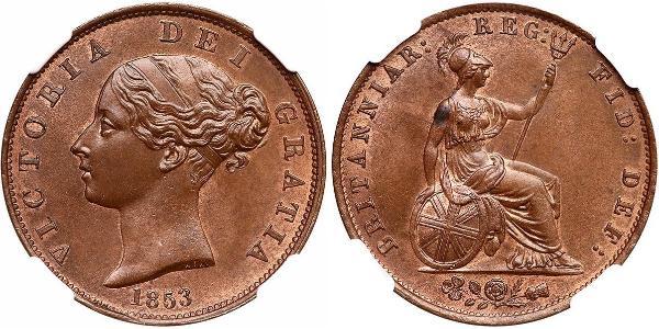 1/2 Penny 大不列颠及爱尔兰联合王国 (1801 - 1922) 青铜 维多利亚 (英国君主)