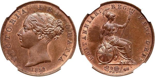 1/2 Penny 大不列颠及爱尔兰联合王国 (1801 - 1922) 青铜 维多利亚 (英国君主)