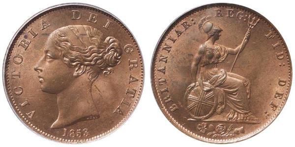 1/2 Penny 大不列颠及爱尔兰联合王国 (1801 - 1922) 青铜 维多利亚 (英国君主)
