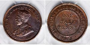 1/2 Penny 澳大利亚 青铜 乔治五世  (1865-1936)