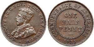 1/2 Penny 澳大利亚 青铜 乔治五世  (1865-1936)