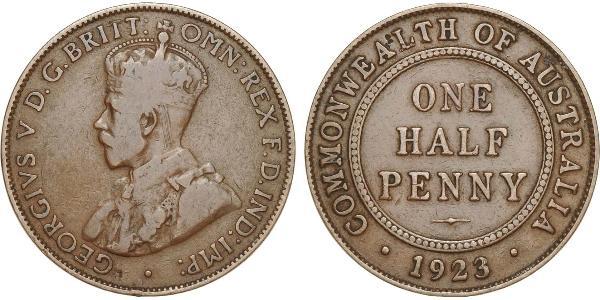 1/2 Penny 澳大利亚 青铜 乔治五世  (1865-1936)